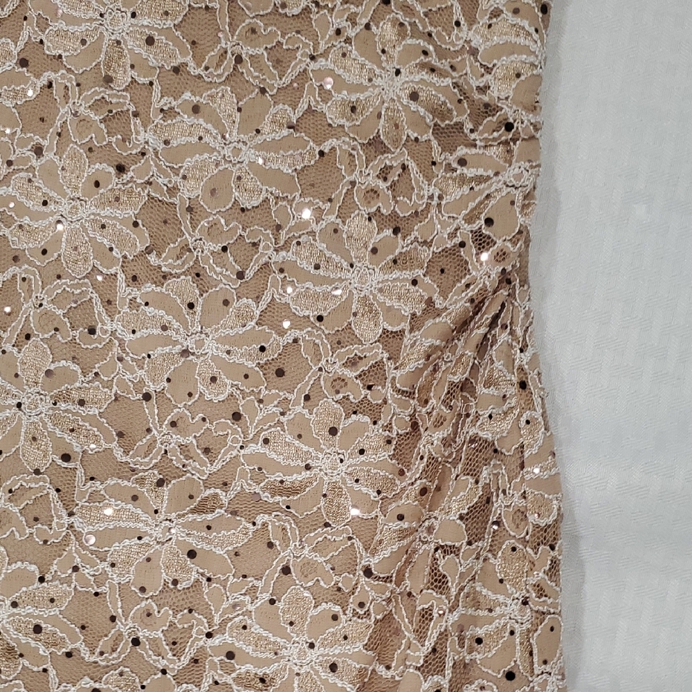 Connected Apparel Lace V-Neck Midi Dress - Cream - Picture 13 of 16